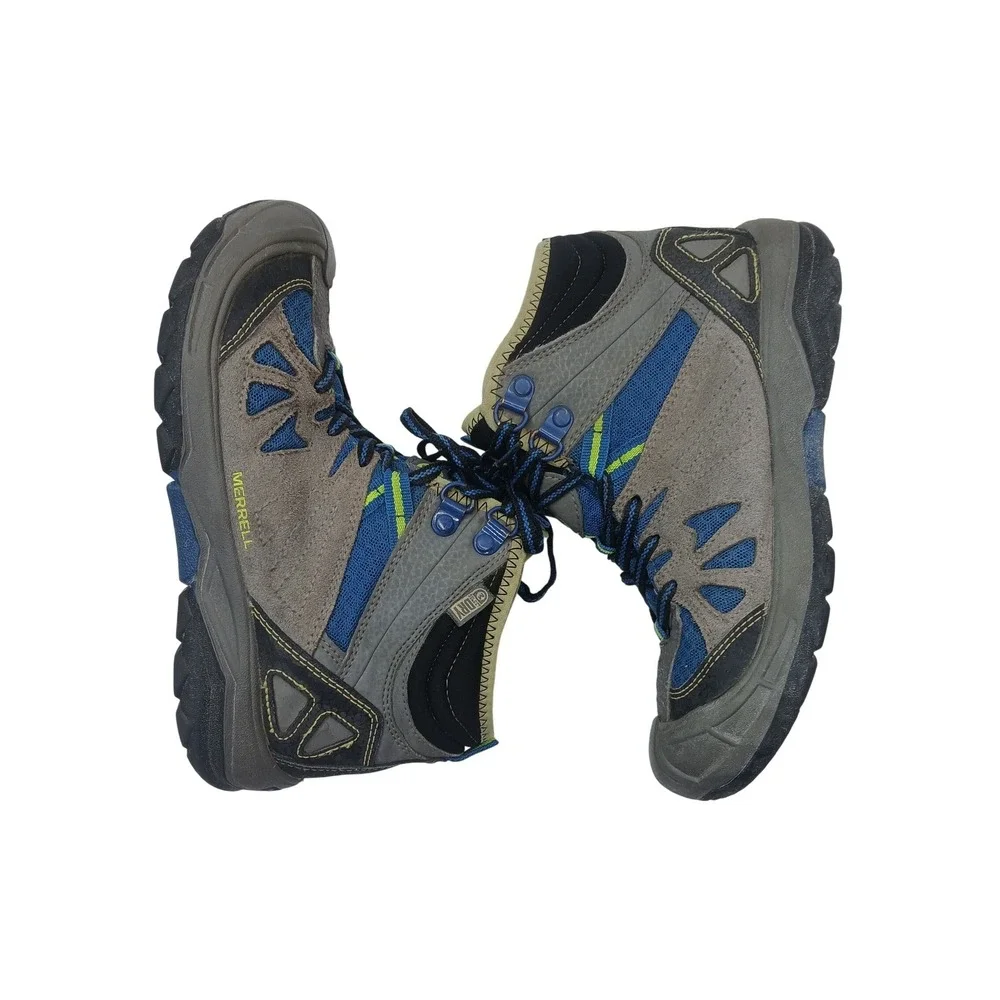 Merrell Capra Mid WTPF Hiking Boots Boys 2M Grey Blue Waterproof MC54635